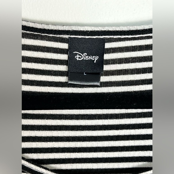 Disney Tale as Old As Time Black White Striped Sleep Dress Large - Picture 3 of 8